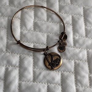 Alex and Ani Gold Love Charm Bangle Bracelet